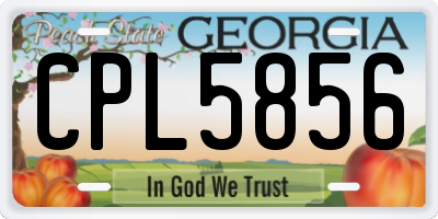 GA license plate CPL5856