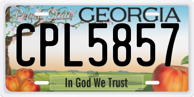 GA license plate CPL5857
