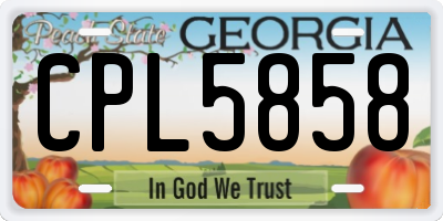 GA license plate CPL5858