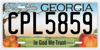GA license plate CPL5859