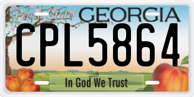GA license plate CPL5864