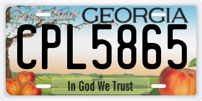 GA license plate CPL5865