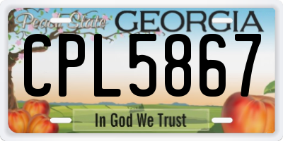 GA license plate CPL5867