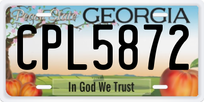 GA license plate CPL5872
