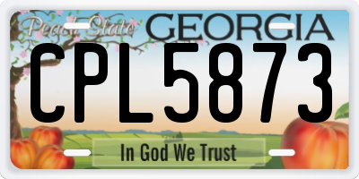 GA license plate CPL5873