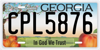 GA license plate CPL5876