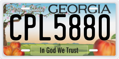 GA license plate CPL5880