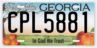 GA license plate CPL5881