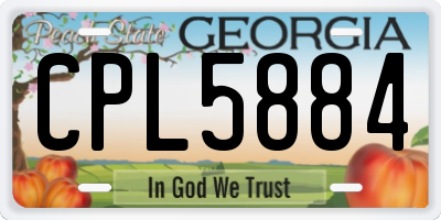 GA license plate CPL5884
