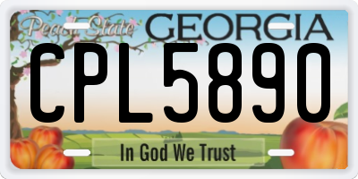 GA license plate CPL5890