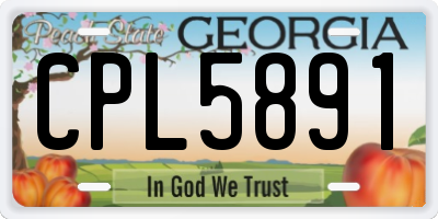 GA license plate CPL5891