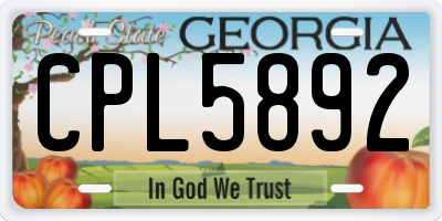 GA license plate CPL5892