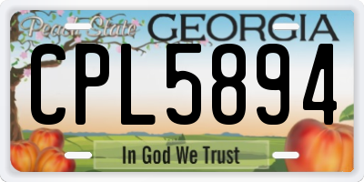 GA license plate CPL5894