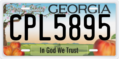 GA license plate CPL5895