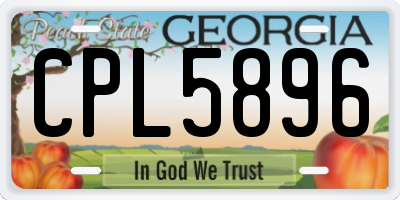 GA license plate CPL5896