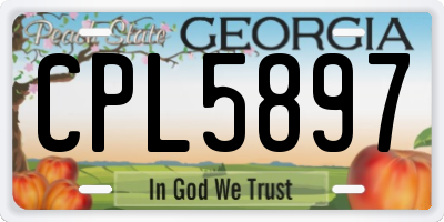 GA license plate CPL5897