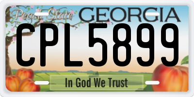 GA license plate CPL5899