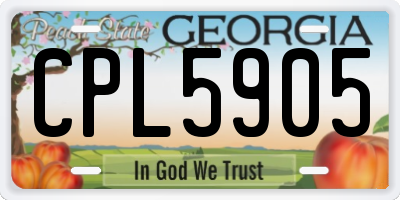 GA license plate CPL5905