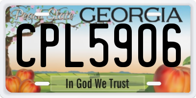 GA license plate CPL5906