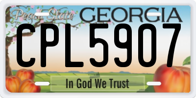 GA license plate CPL5907