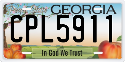 GA license plate CPL5911