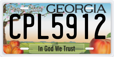 GA license plate CPL5912