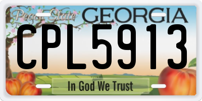 GA license plate CPL5913