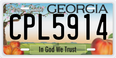 GA license plate CPL5914
