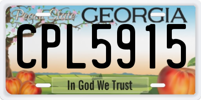 GA license plate CPL5915