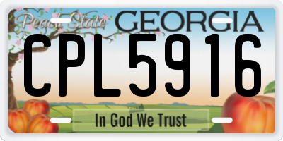 GA license plate CPL5916