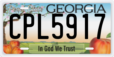 GA license plate CPL5917