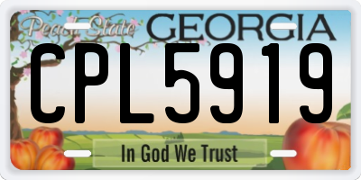GA license plate CPL5919