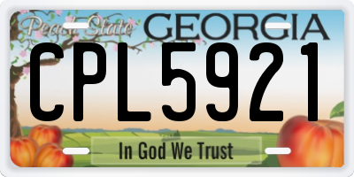 GA license plate CPL5921