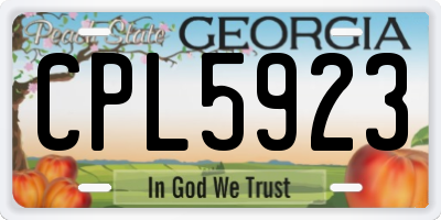 GA license plate CPL5923