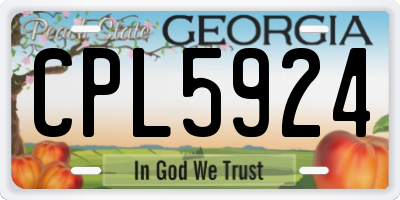 GA license plate CPL5924