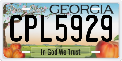 GA license plate CPL5929