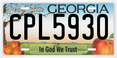 GA license plate CPL5930