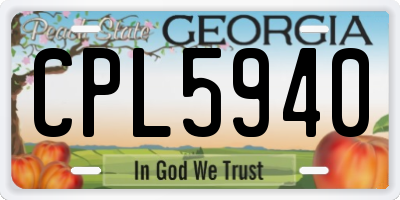 GA license plate CPL5940