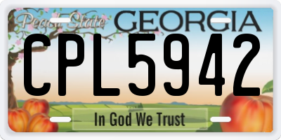 GA license plate CPL5942