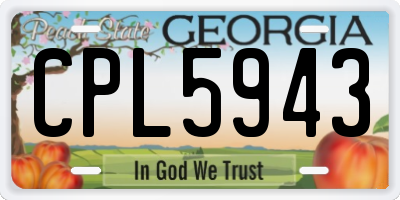 GA license plate CPL5943