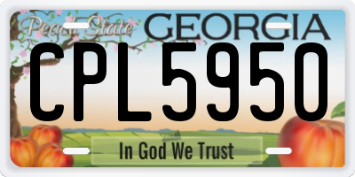 GA license plate CPL5950