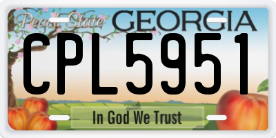 GA license plate CPL5951