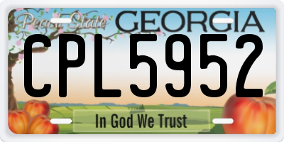 GA license plate CPL5952