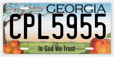 GA license plate CPL5955