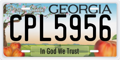 GA license plate CPL5956