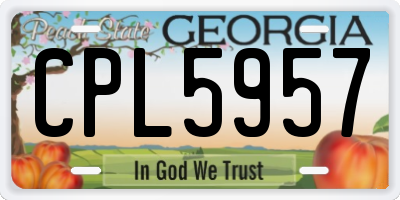 GA license plate CPL5957