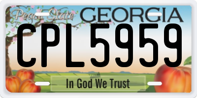 GA license plate CPL5959
