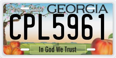 GA license plate CPL5961
