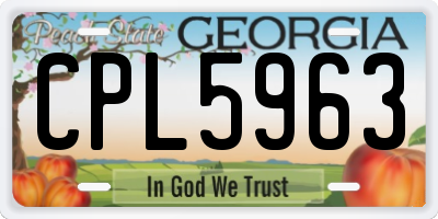 GA license plate CPL5963