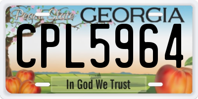 GA license plate CPL5964